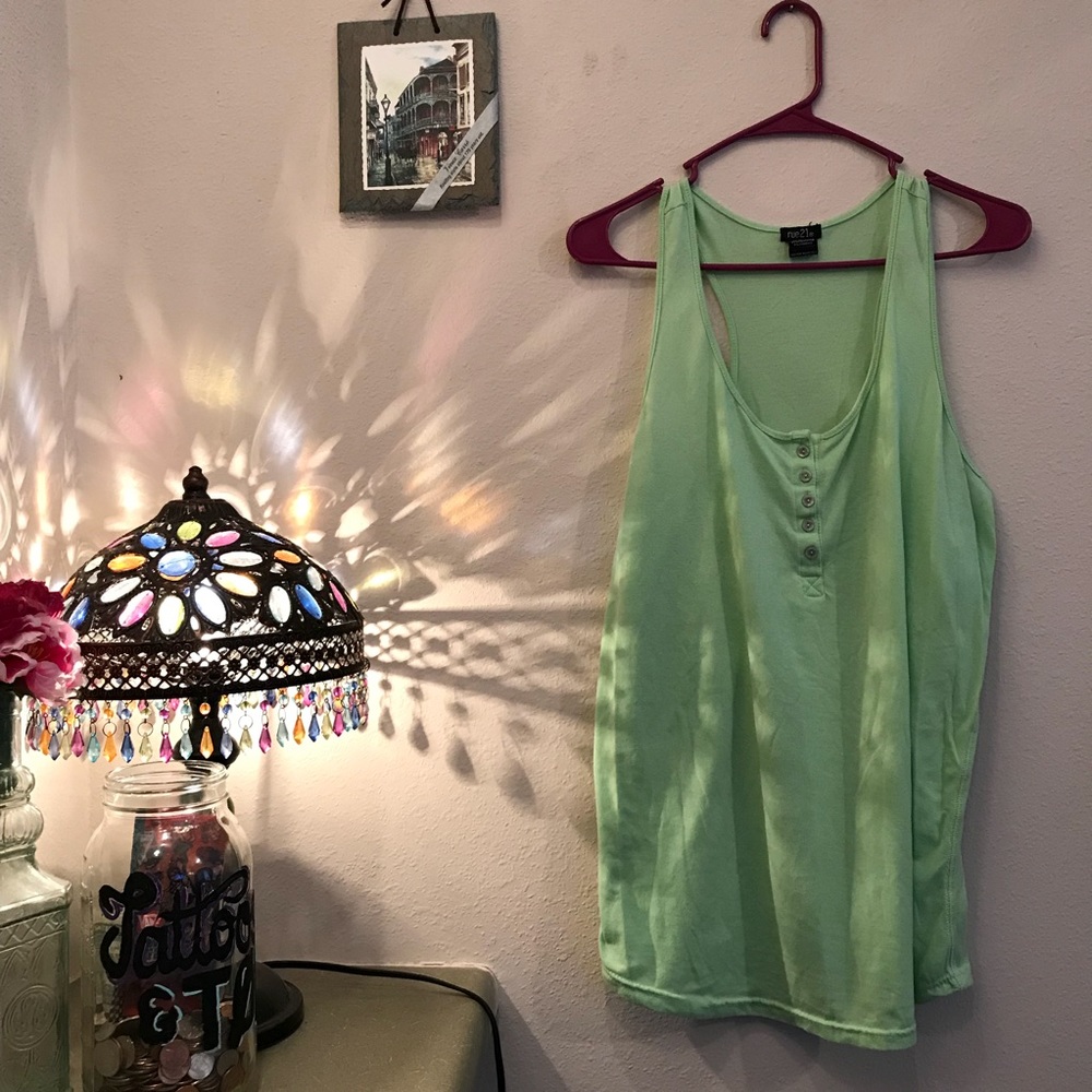 Rue 21 Light Green Tank Top